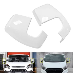 For Ford Transit Custom 2012-2020 White Wing Door Mirror Cover Caps Left + Right