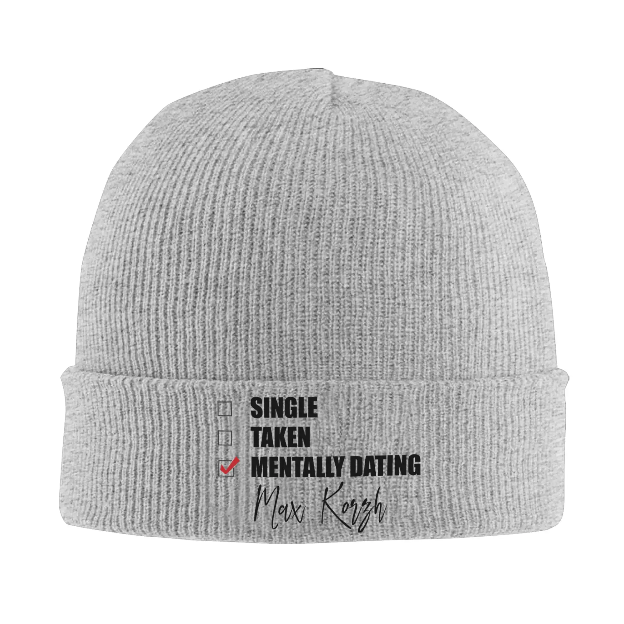 Mentally Dating Max Korzh Beanie Hats  Bonnet Hats Men Women Unisex Y2K Cool Hippie Knit Hat Autumn Design Warm Caps