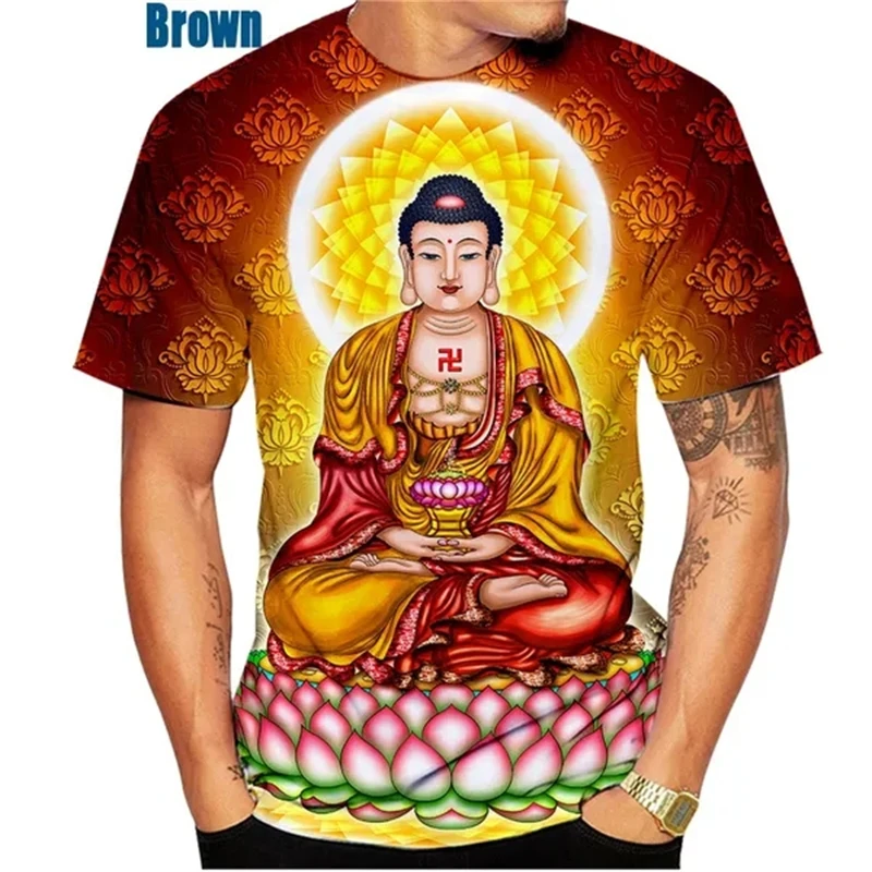 

Buddha! Shakyamuni Loves Everyone Buddhism Men's Women's Fashion T Shirt 3D Printed T Shirt Casual Short Sleeve Unisex Tops Tees