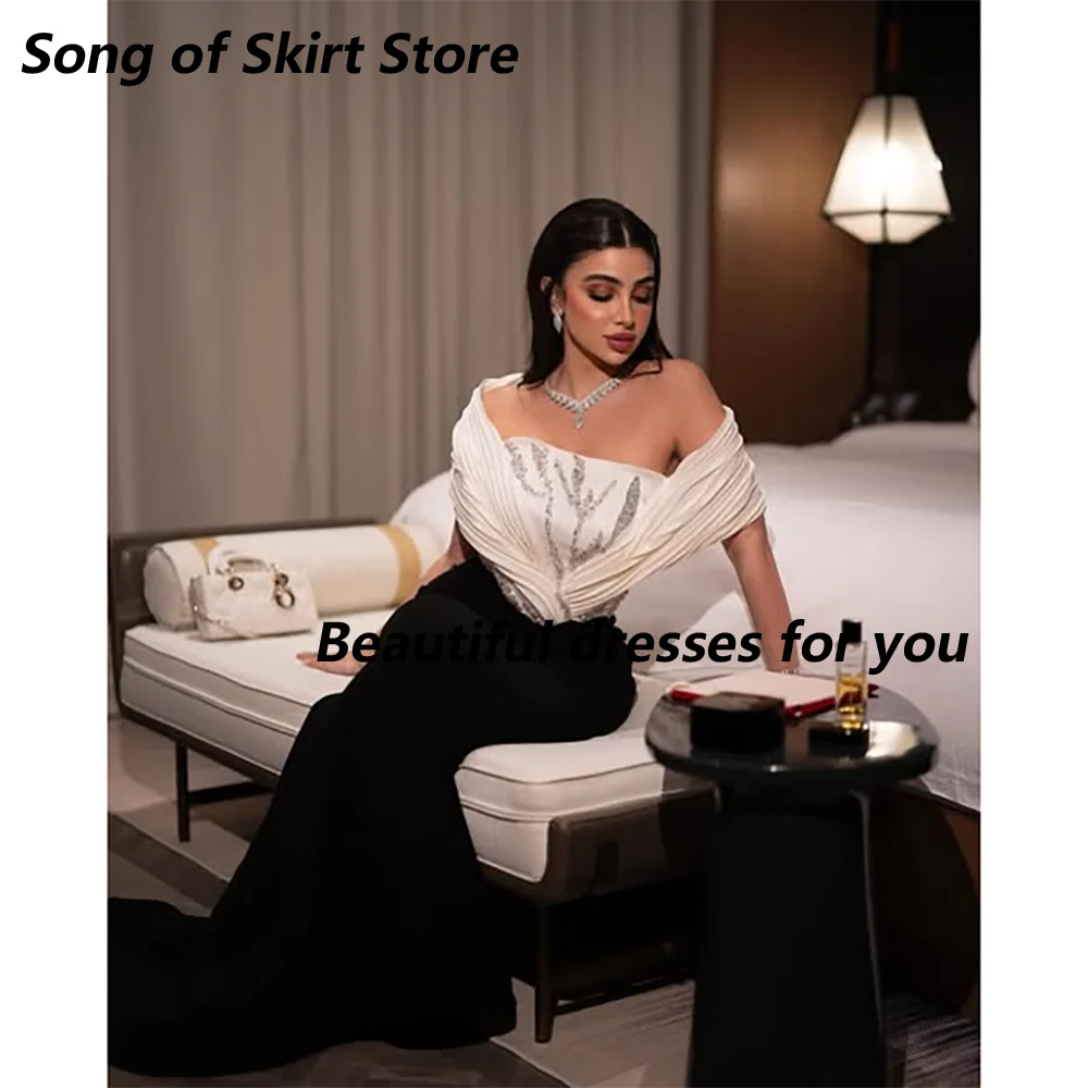 Luxury Evening Dress Customized Crystals Off The Shoulder Mermaid Wedding Party Gowns for Women Modest Formal Party Dresses Long image 4