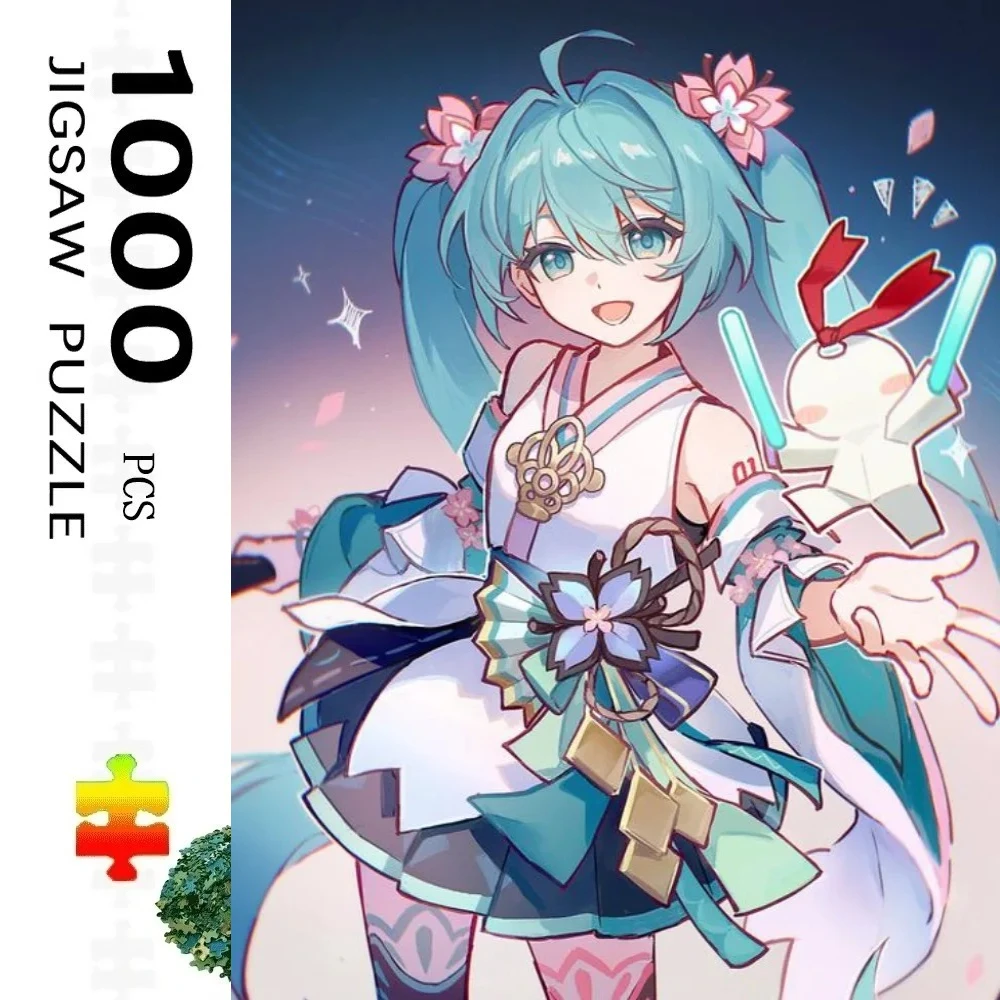 

Пазл для взрослых, 1000 деталей, с изображением певицы Мику, кавайный идол, бумажный пазл, декоративная картина, упражнение для развития мышления