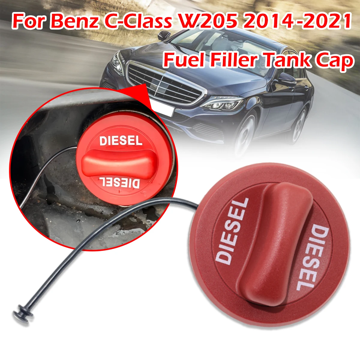 

Fuel Filler Screw Cap Automotive Diesel Tank Cover Car Replacement Part For Benz C-Class W205 2014-2021 C200 C220 C250 C300 C450