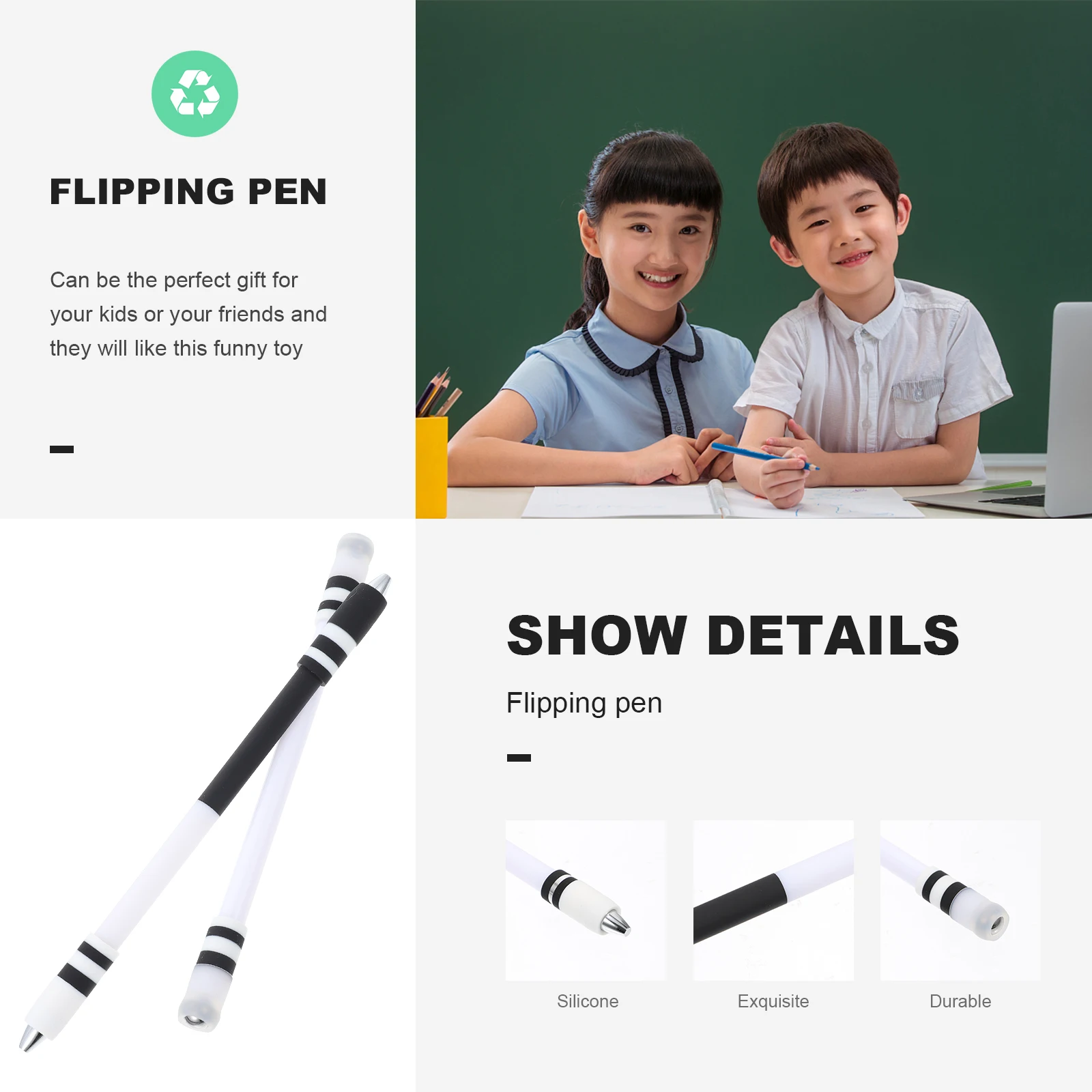 

2pcs Flipping Rotating Pens Premium Finger Spinning Toys Office Relaxation Gift for Kids Friends Flying