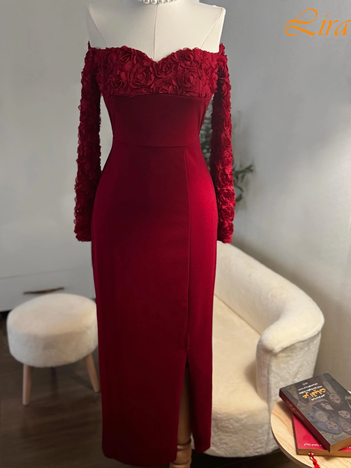 

Customized Straight Boat Neck Elegant Formal Evening Dress Modern Temperament Celebrity Gowns Delicate High Quality Party Dress