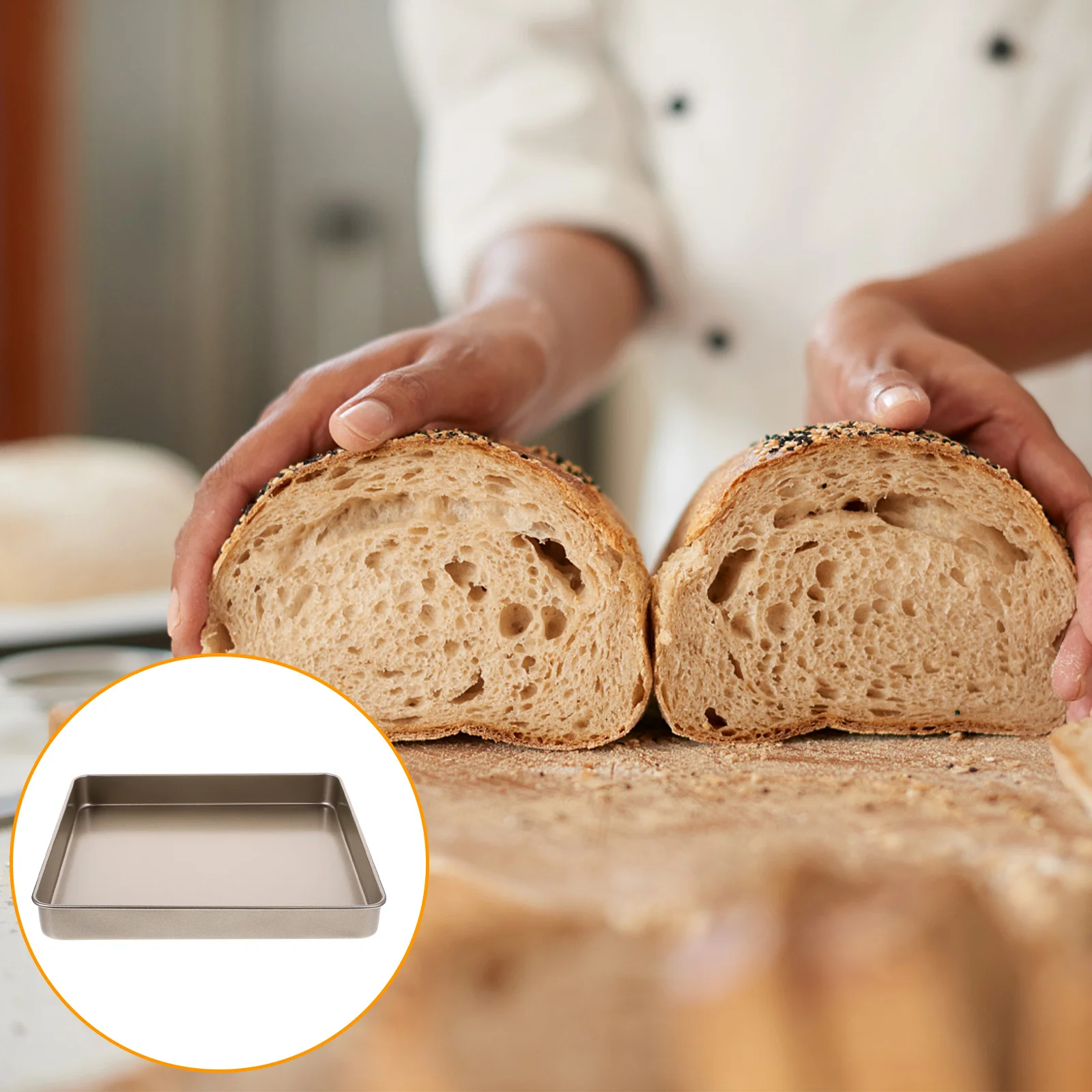 

Non-Stick Baking Pan 11 Inch Square Carbon Steel Reusable Oven Tray For Toast Cake Cookie Multi-Function Kitchen Baking