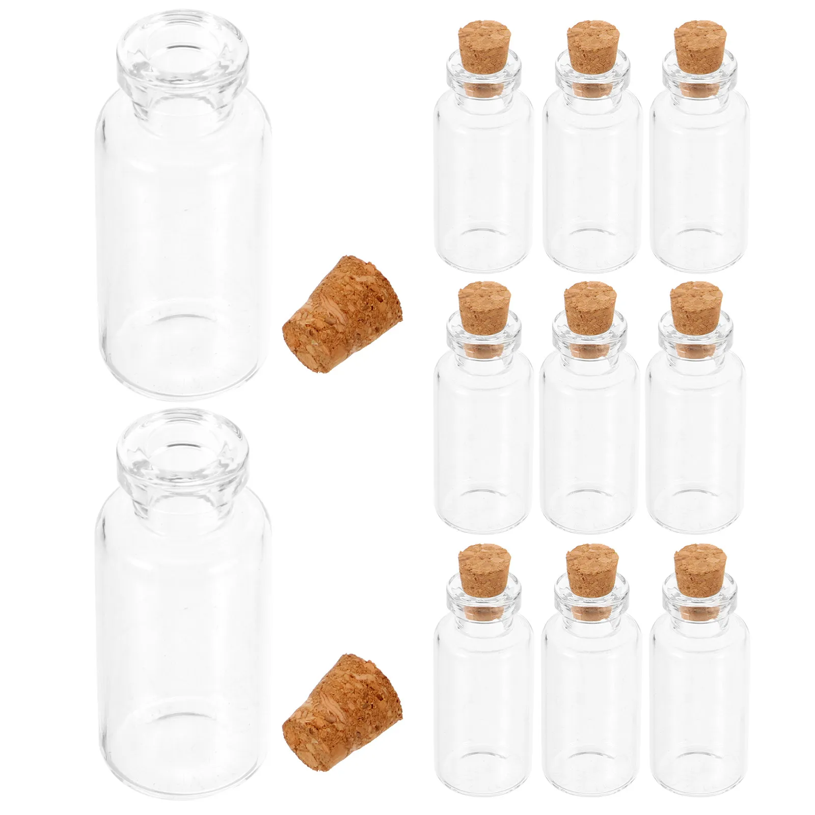 24Pcs Small Wishing Bottles Transparent Glass Craft Bottles for DIY Decorative Storage Perfume Essential Oil Sand Notes Home