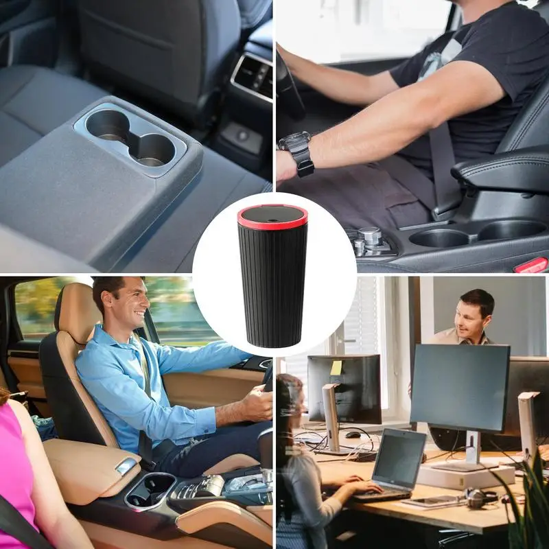 Car Waste Storage Bin Car Mini Trash Can Cup Holder Multifunctional Leakproof Car Dustbin Organizer For Home Desks Coffee Tables