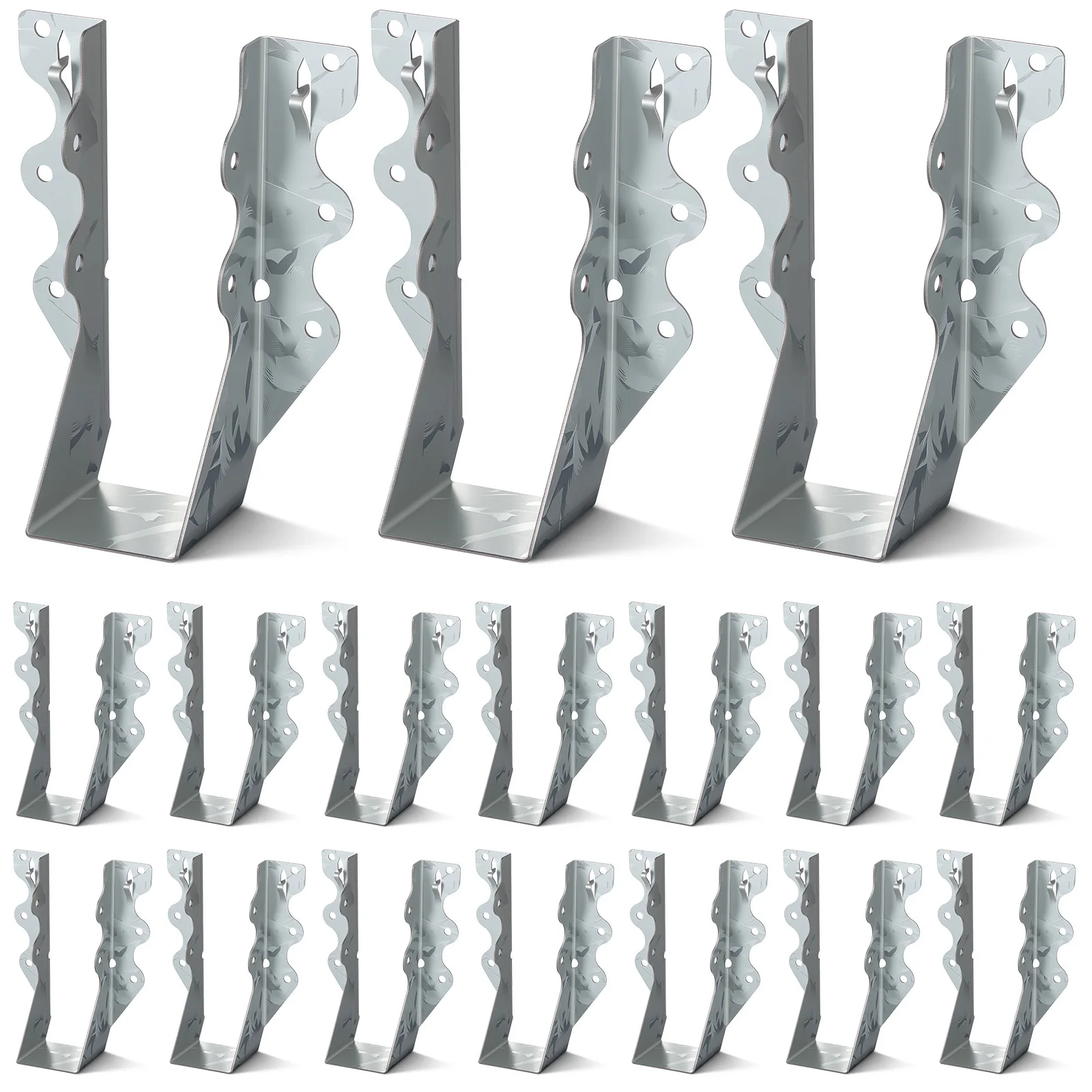 20Pcs Galvanized Joist Hangers 2x6 Face Mount Hurricane Tie Brackets for Wood Floor Deck Ceiling Joist Rafter Support