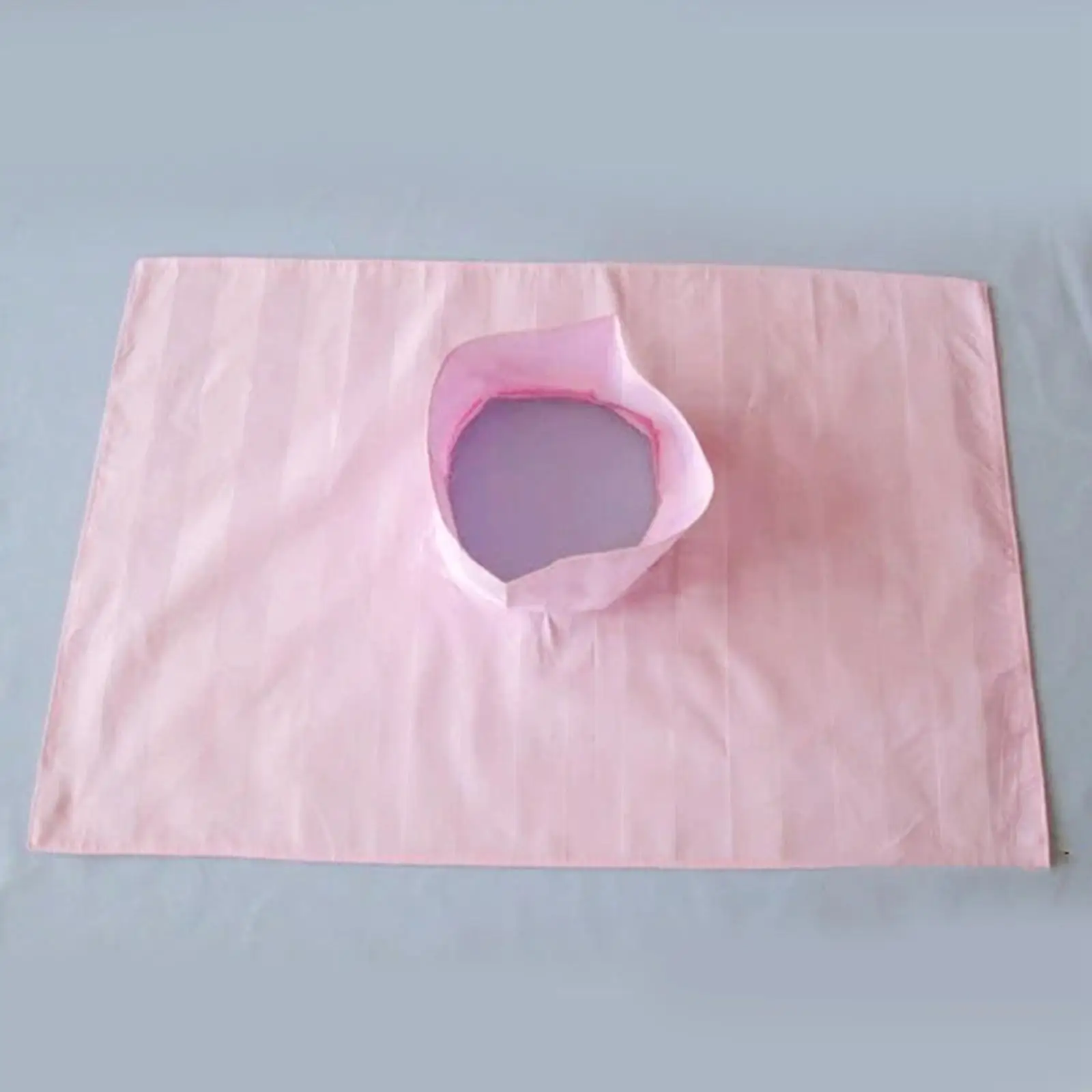 Soft Cotton Massage Table Coverlet with Breathing Hole Washable Satin Striped Bed Sheet for Spa and Salon