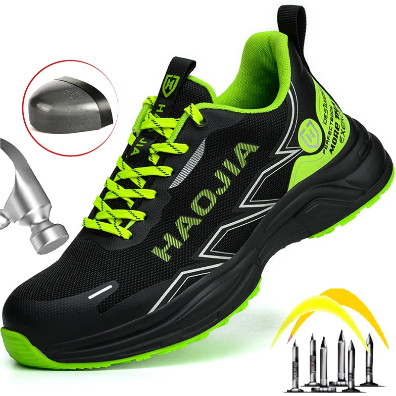أحذية أمان رجالية جديدة أحذية رياضية بمقدمة فولاذية مقاومة للثقب ومضادة للسحق أحذية أمان للعمل خفيفة الوزن أحذية عمل للرجال #1