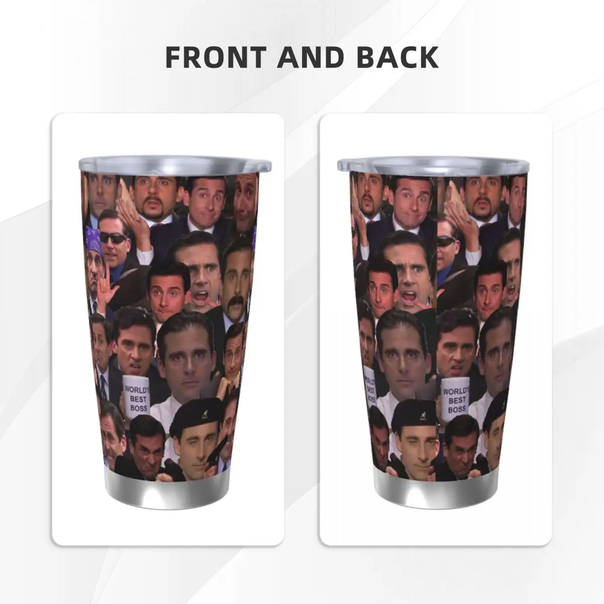 The Office Insulated Tumbler with Straws Lid Michael Scott Stainless Steel Thermal Mug Double Wall Car Bottle Cups, 20oz