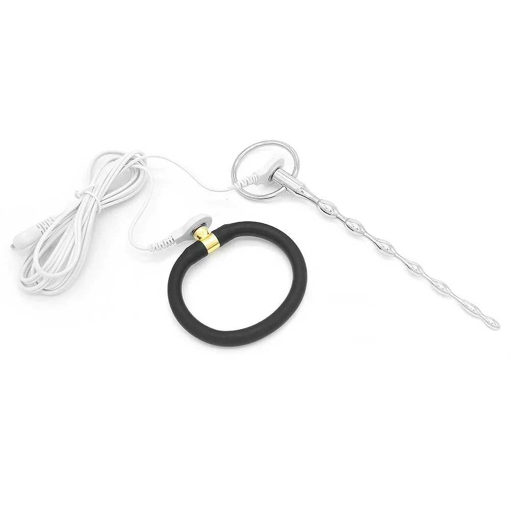 Exotic Accessories Electric Shock Silicone Penis Electric Ring Urethral Sound Penis Plug Urethral Dilators Sex Toy For Men