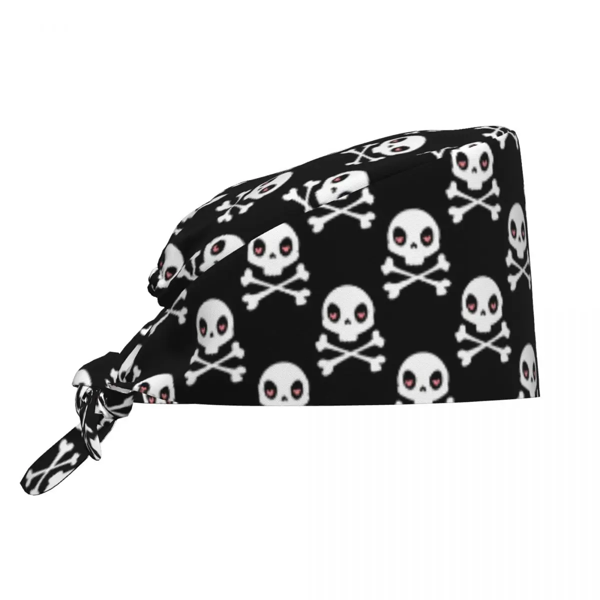 Czapka Medyczna Halloweenowa z Kreskówkową Czaszką i Kością, Czapki Chirurgiczne dla Mężczyzn i Kobiet, Pielęgniarek, Dentystów, Spa, Czapki Robocze