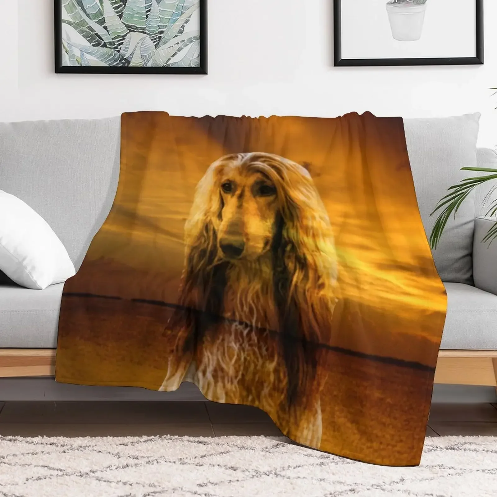 

Dog Afghan Hound Throw Blanket for babies Sleeping Bag Vintage Soft Plaid Blankets Hairy Tourist Decorative Sofa Blankets
