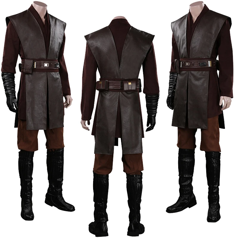 Anakin Cosplay Costume Movie Space Battle Knight Outfits Halloween Carnival Party Disguise Roleplay Suit For Men Male Adult