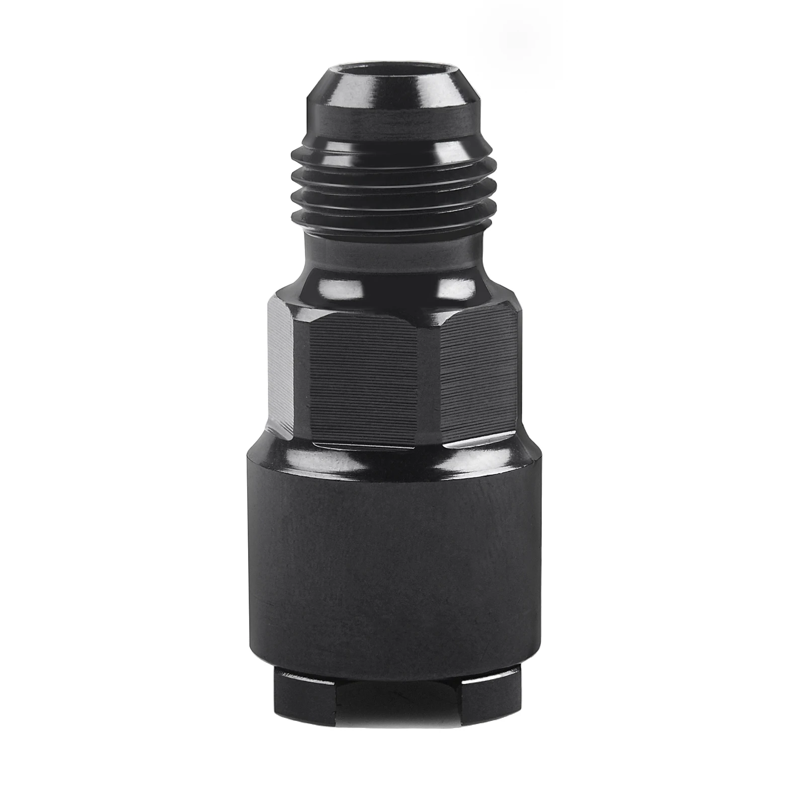 محول خط الوقود EFI مناسب AN6 إلى 1/4&5/16 بوصة خط صلب لقفل الدفع سريع التوصيل لنظام وقود السباق، سبائك ألومنيوم سوداء باستخدام الحاسب الآلي #6