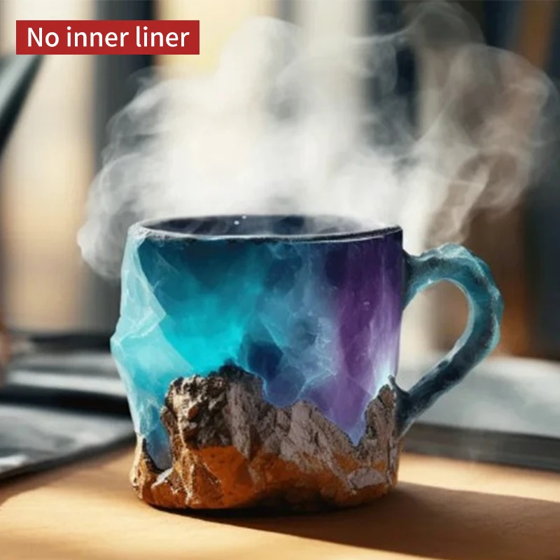 Resin Imitation Mineral Crystal Coffee Mug Unusual Tea Cup Personalized Gifts Autumn Mug Christmas Espresso Camping Drinkware