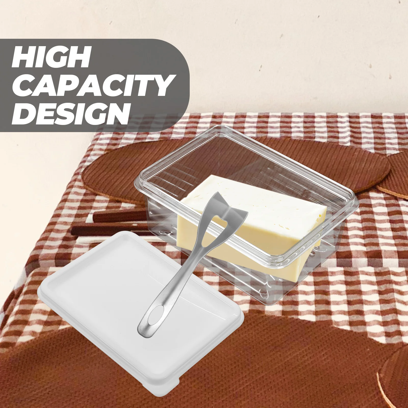

Porcelain Butter Cheese Container Dish Steel Box for Keeper Holder with Lid Plate