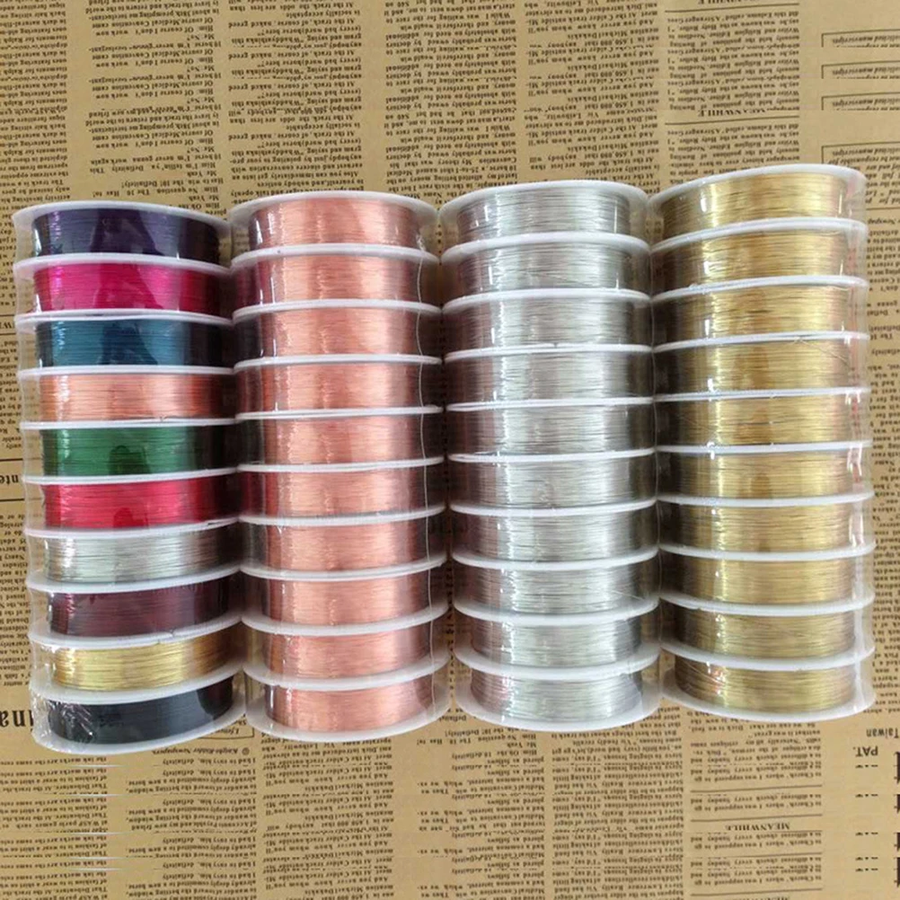 

10 Rolls Copper Wire for Beading Wire Jewelry Making Colored Beading Craft Metal Accessories Flexible Ductible Wired