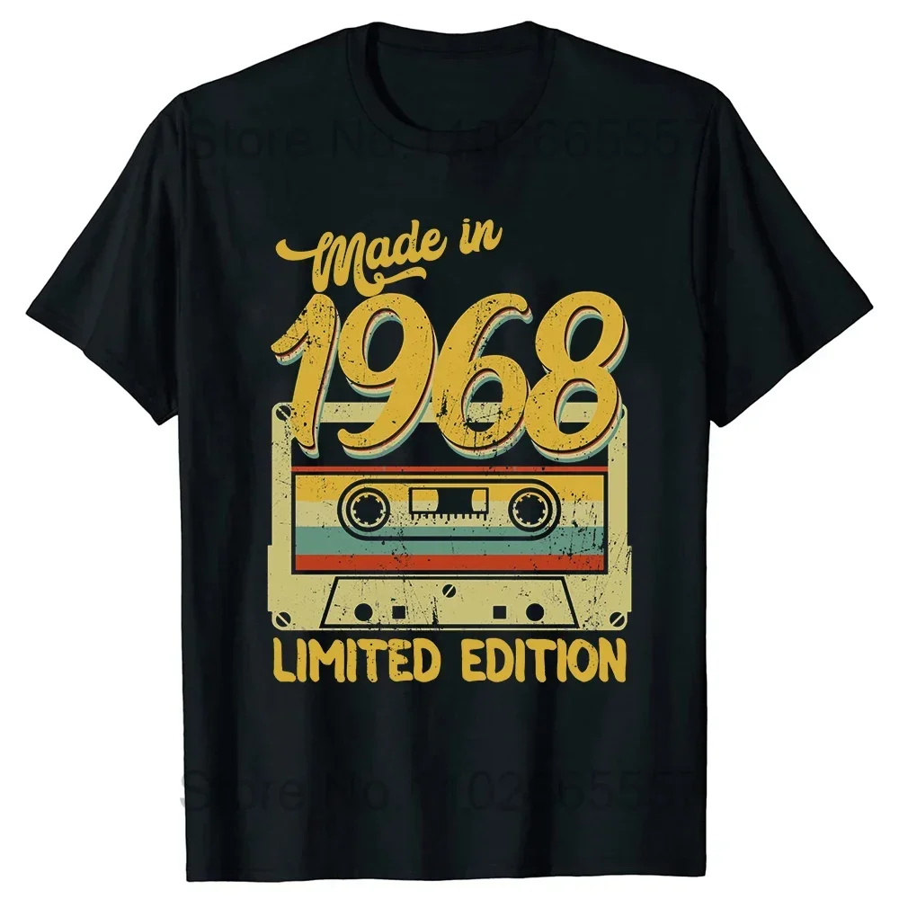 Made in 1968 Classic Limited Edition Birthday Cassette T-shirt Men's  Women's Harajuku Street Vintage Street Cotton Tee Tops