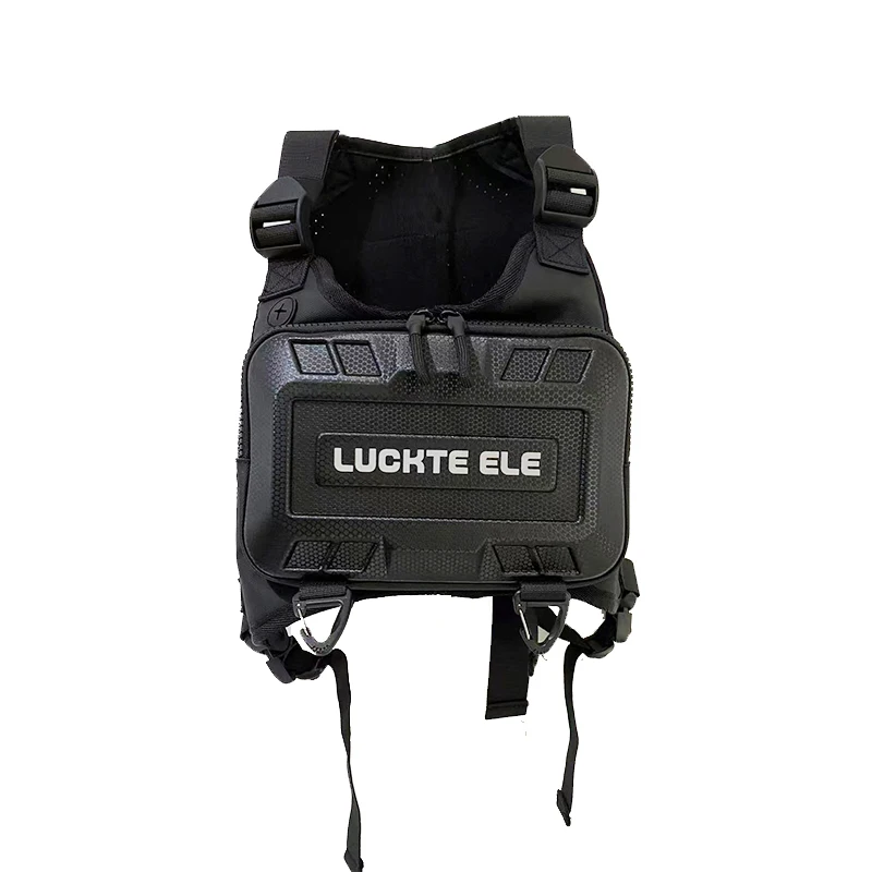 1 Black Hard Shell Motorcycle Backpack, Multi-functional Running Vest Vest Chest Bag