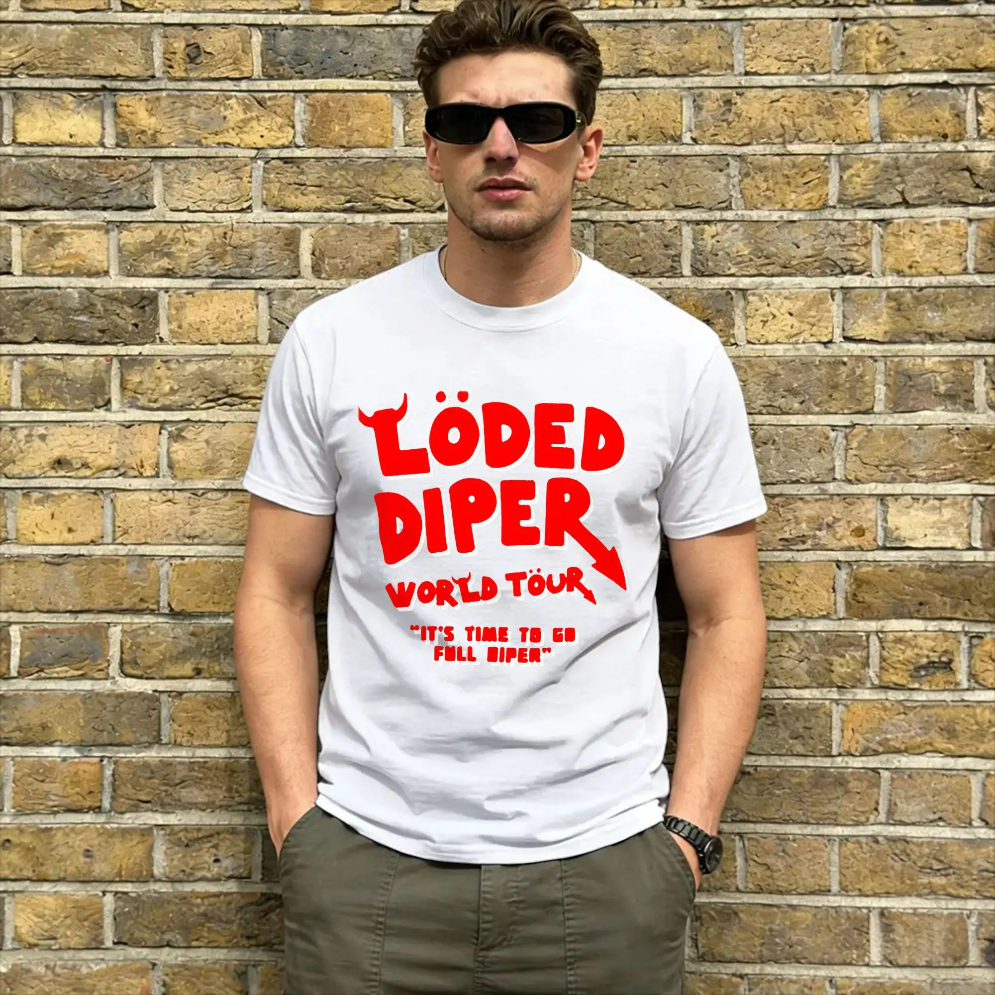 Harajuku T-Shirt Summer Loded Diper World Tour Popular T Shirts  Cotton Tshirt for Men's Y2K Funny Design Short Sleeve Tees