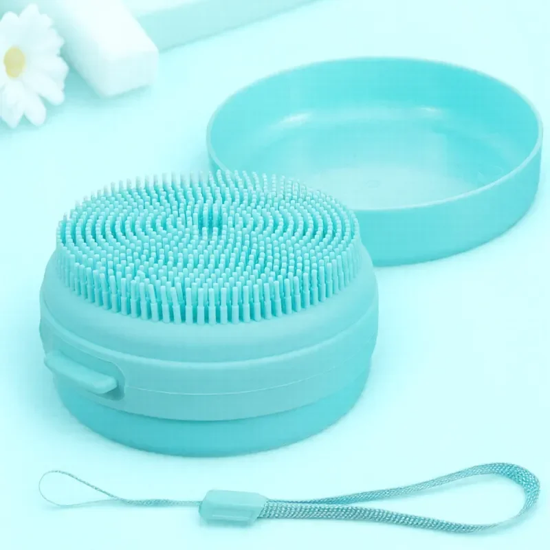 

Bath Brush Reusable Body Scrubber Silicone Shampoo Shower for Men Head Washing Exfoliating Cleaning Handle