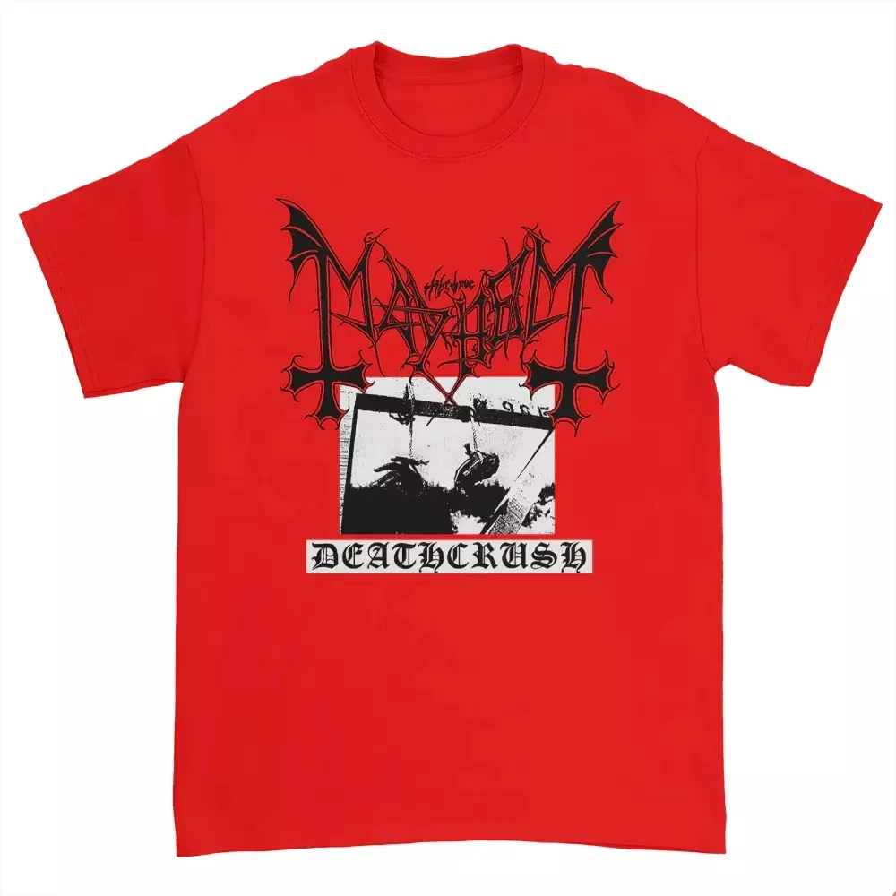 NEW Mayhem Deathcrush Gift for Fan Music Red All High Quality Cotton Hip Hop Streetwear Oversized T Shirt