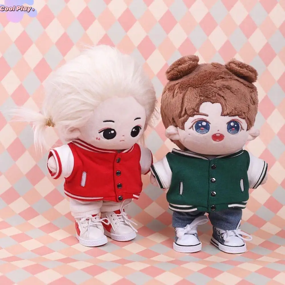 

College Style Doll Baseball Jacket Uniform Coat Playing House Cotton Dolls Clothes Casaul Wear Dress Up Plush Doll Jacket Coat