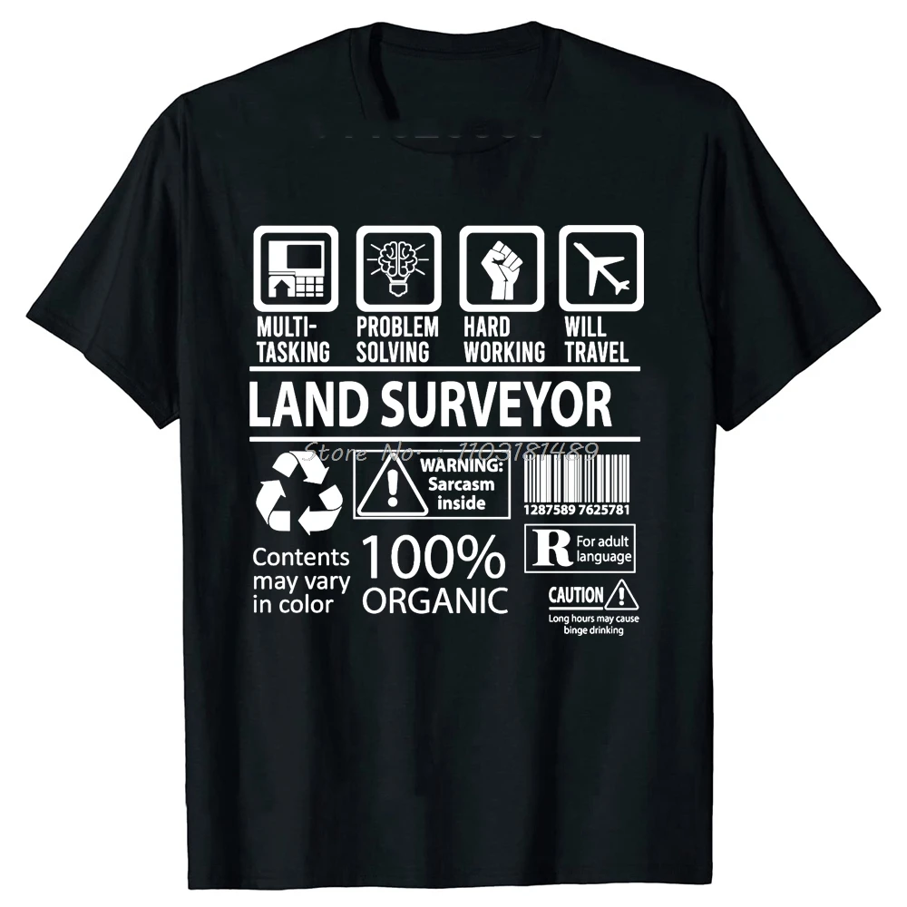 

2025 new model Surveyor Surveying Funny Land Surveyor Cographer T Shirts Unisex Sarcastic Fashion New Birthday Gift O-Neck Hip H