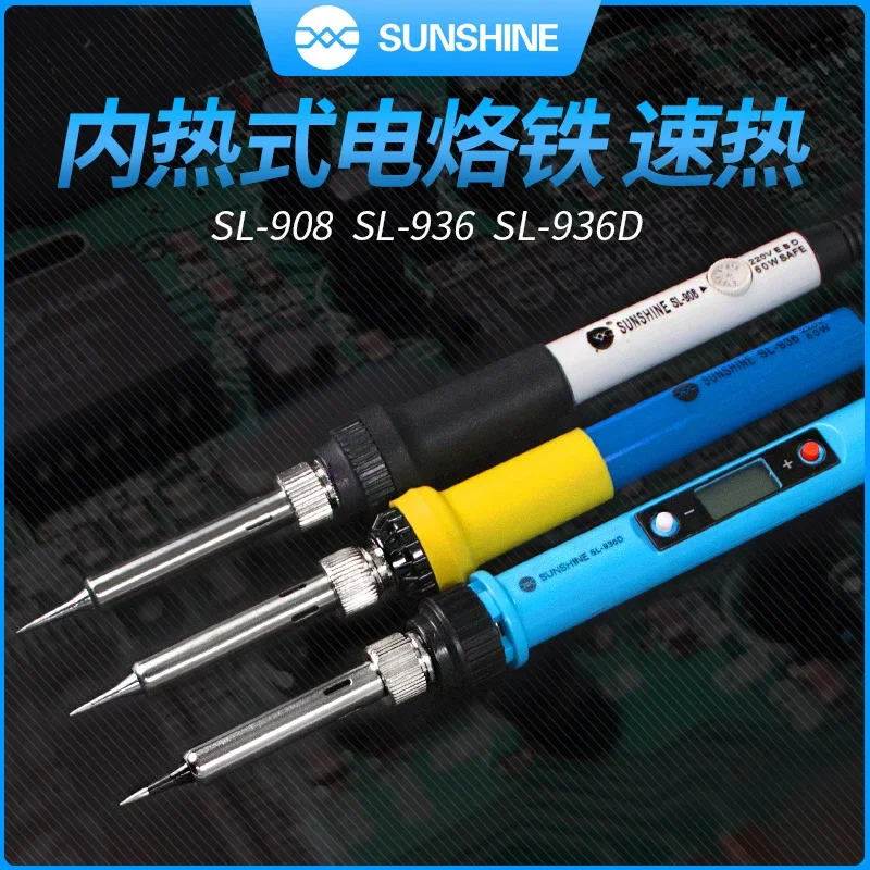 

SUNSHINE SL-908 60W Electric Welding Pen Adjustable Temperature Soldering Iron Tip For Mobile Phone Repair Rework Station Solder