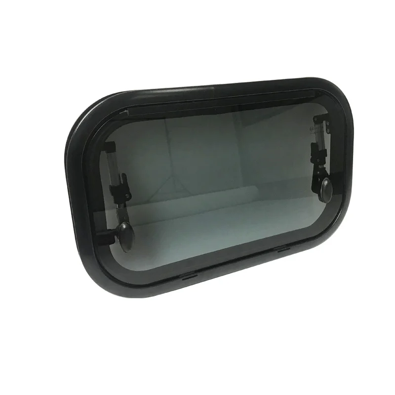 Rv Camper Round Corner Tempered Glass Window caravan Window with Aluminum Hinge for Motor Caravan Custom Sizes