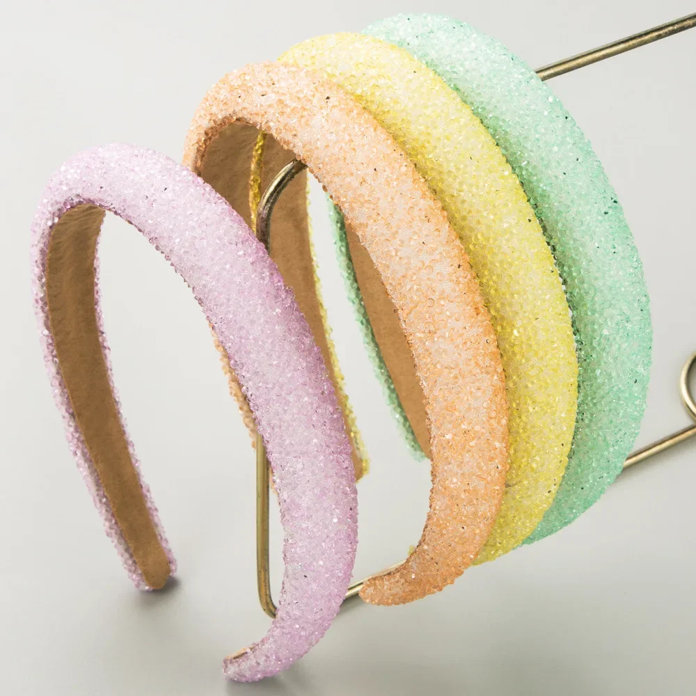 Frosted Candy Color Headband Pastel Shimmering Hairband Casual Beach Vacation Headwear Clean Aesthetic Hair Ornament Hoop