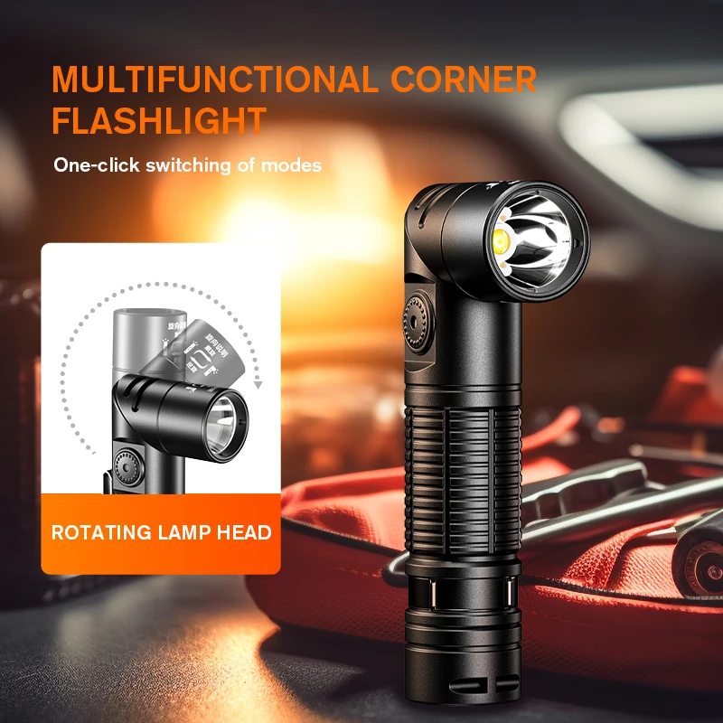 Imagem -02 - Superfire G19-s Farol de Led Recarregável Lanterna com Cauda Indicadora Ímã Luz Principal do Flash Usb c Farol de 90 ° 14500 Novo