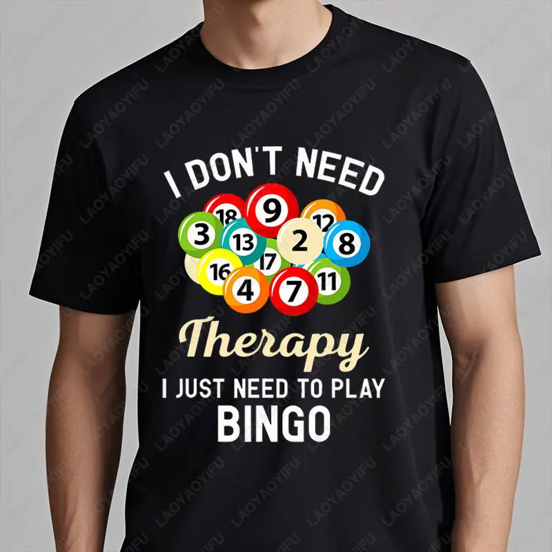 Funny Bingo Night Cotton Shirt for Men Woman Hilarious British Pub Happiness Is Yelling Bingo Graphic T Shirts Casual Streetwear