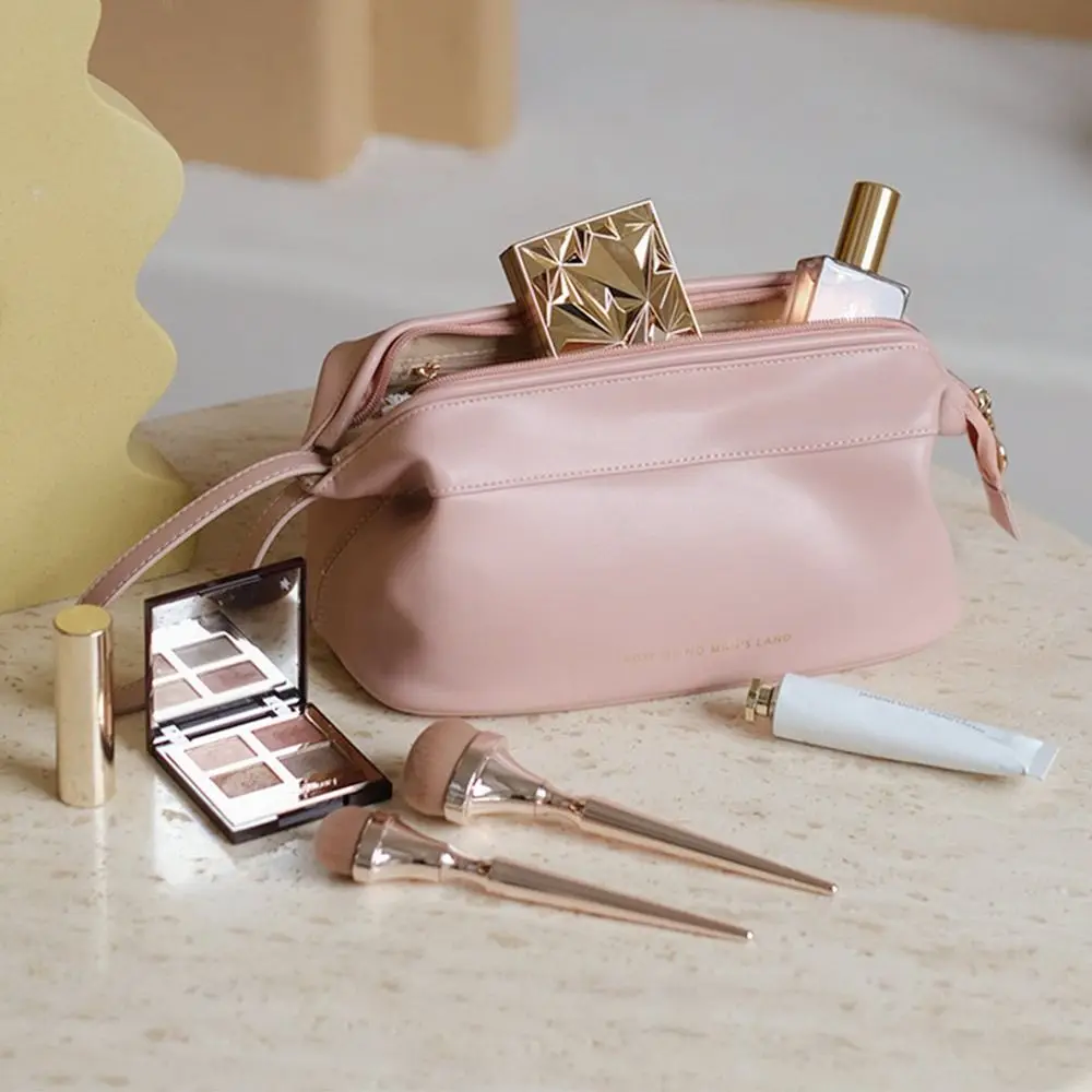 

Модная косметичка из искусственной кожи, двухслойная косметичка большой емкости, портативный многофункциональный дорожный органайзер для туалетных принадлежностей