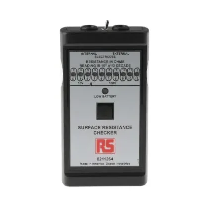 

Surface resistance electrostatic tester Complies with EN 61340-5-1