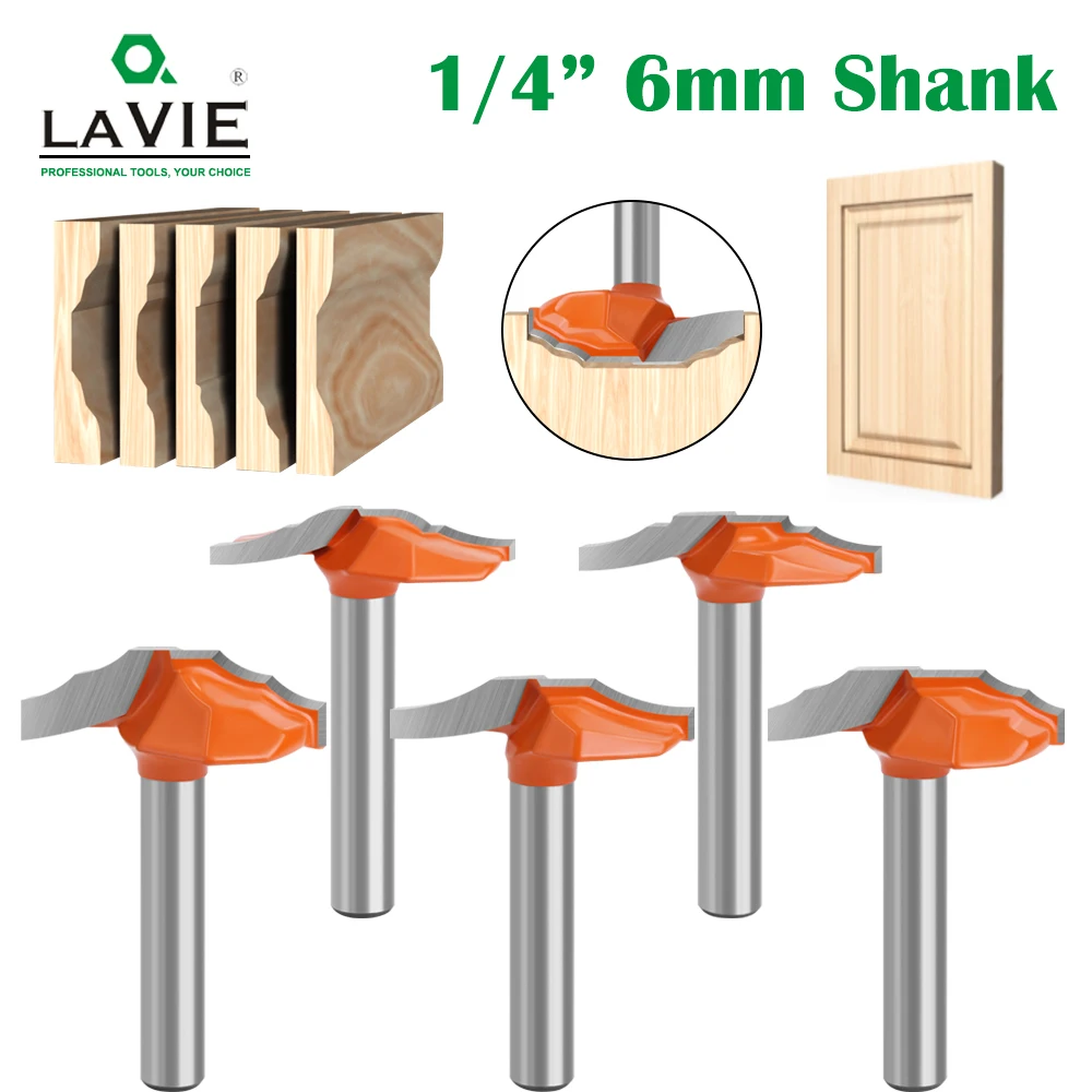 

1PC 1/4" 6.35MM Shank Milling Cutter Wood Carving Door Frame Router Bits For Wood Carbide Lassical Door Cabinet Bits Woodworking