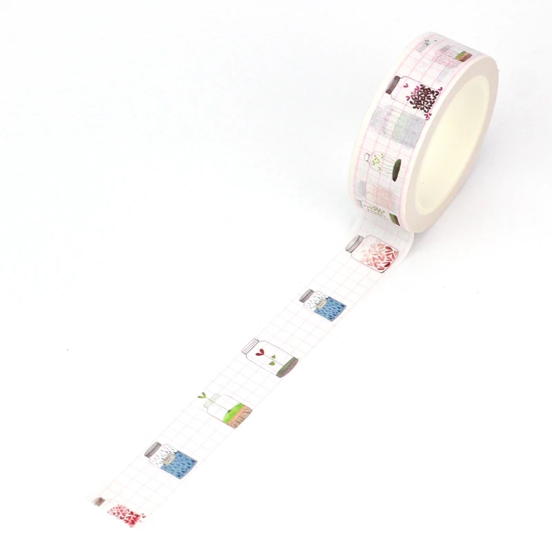 

Новинка 1 шт. Декоративная Васи-лента для банок 10 м, наклейки для скрапбукинга, клейкая Маскировочная лента, милые канцелярские принадлежности для школы