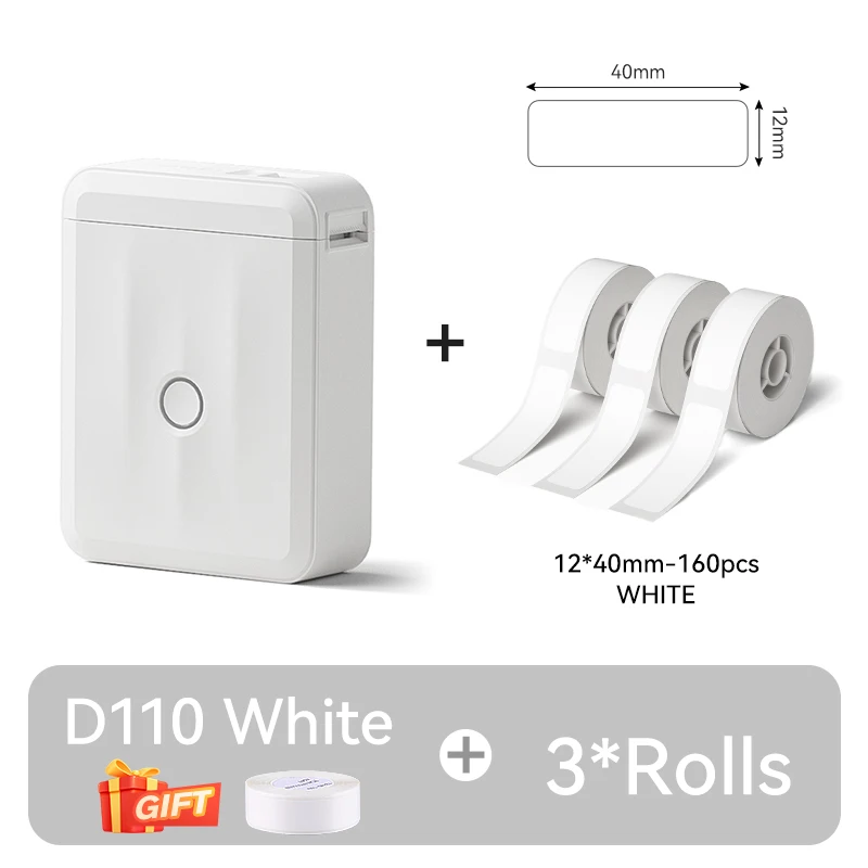 NIIMBOT D110 Thermal Label Printer Mini Portable Self-adhesive Label Maker With Tape for Home Similar to Dymo Labeling Machine