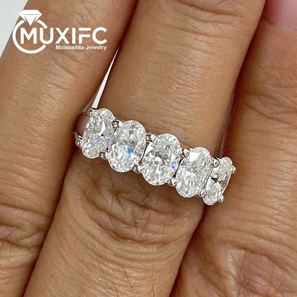 Certified 4x6mm Oval Cut Moissanite Engagement Ring Sparkling S925 Silver 2.5cttw Wedding Rings For Women Accessories Jewelry