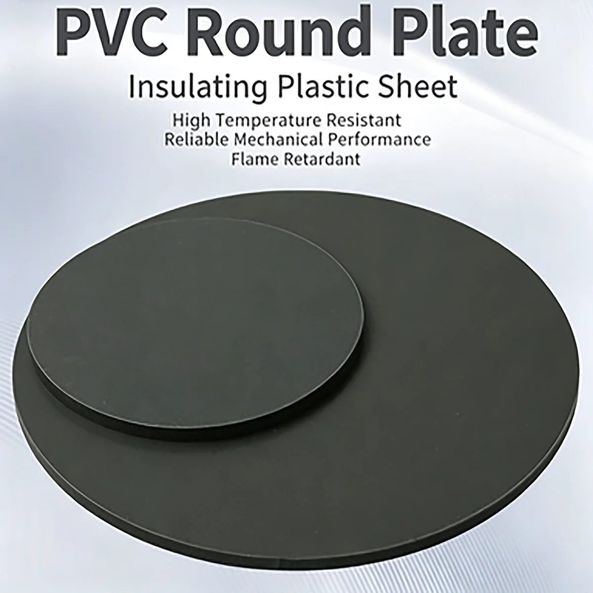 Grey PVC Round Plate Smooth Surface Good Insulation Low Water Absorption Custom Cut Hard Plastic Disc For Industrial Equipment
