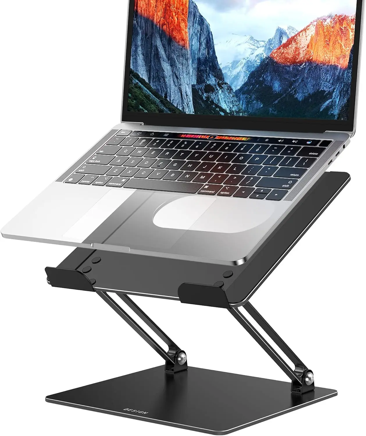 

Adjustable Laptop Stand for Desk, Ergonomic Foldable Notebook Riser with Height & Angle Adjustment for 10-14" Laptops, Black