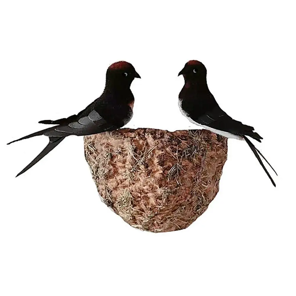 Multicolor Simulated Swallow Nest Home Decoration Indoor Outdoor Artificial Birds Figurine Ornaments Accessories
