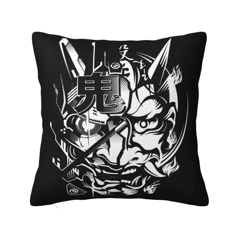 Japanese Oni Samurai Techwear Pillow Case Decorative Nordic Cushion Cover Velvet Pillowcase