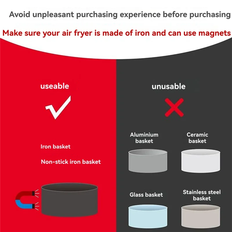 4 مجموعات من مشبك مغناطيسي من السيليكون بدرجة حرارة عالية يحمل بطانات ورقية للمقلاة الهوائية تمنع بطانة الورق من التغطية