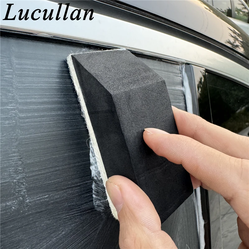 Lucullan T Shape Car Windshield Oil Film Removal Cleaning Brush Wool Glass Polishing Sponge