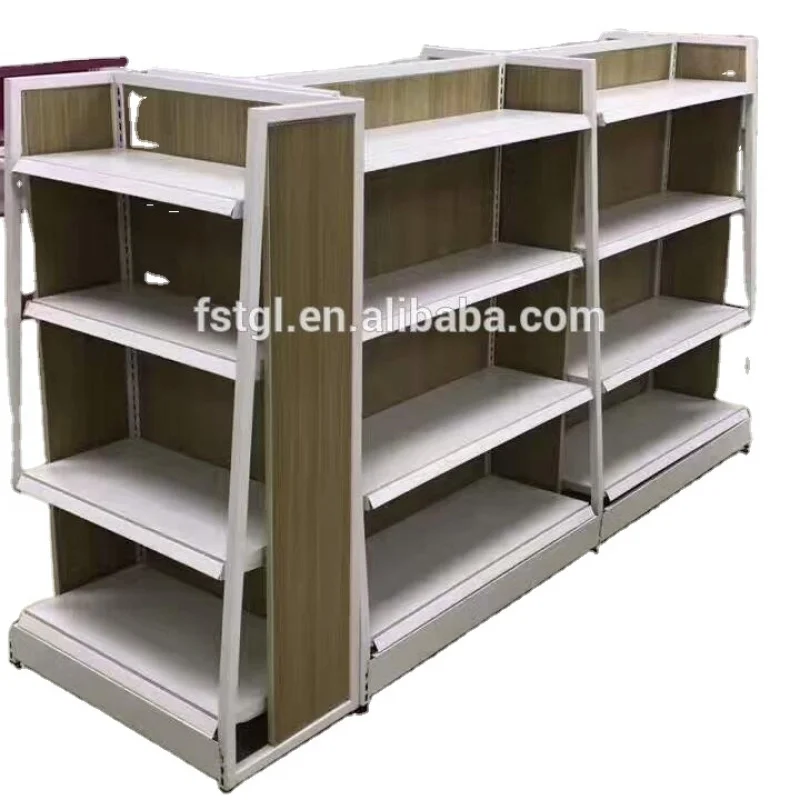 (Customized) Customized Color Grocery Store Shelving Metallic Shop Retail Display Stand Racks Boutique Supermarket, Convenience