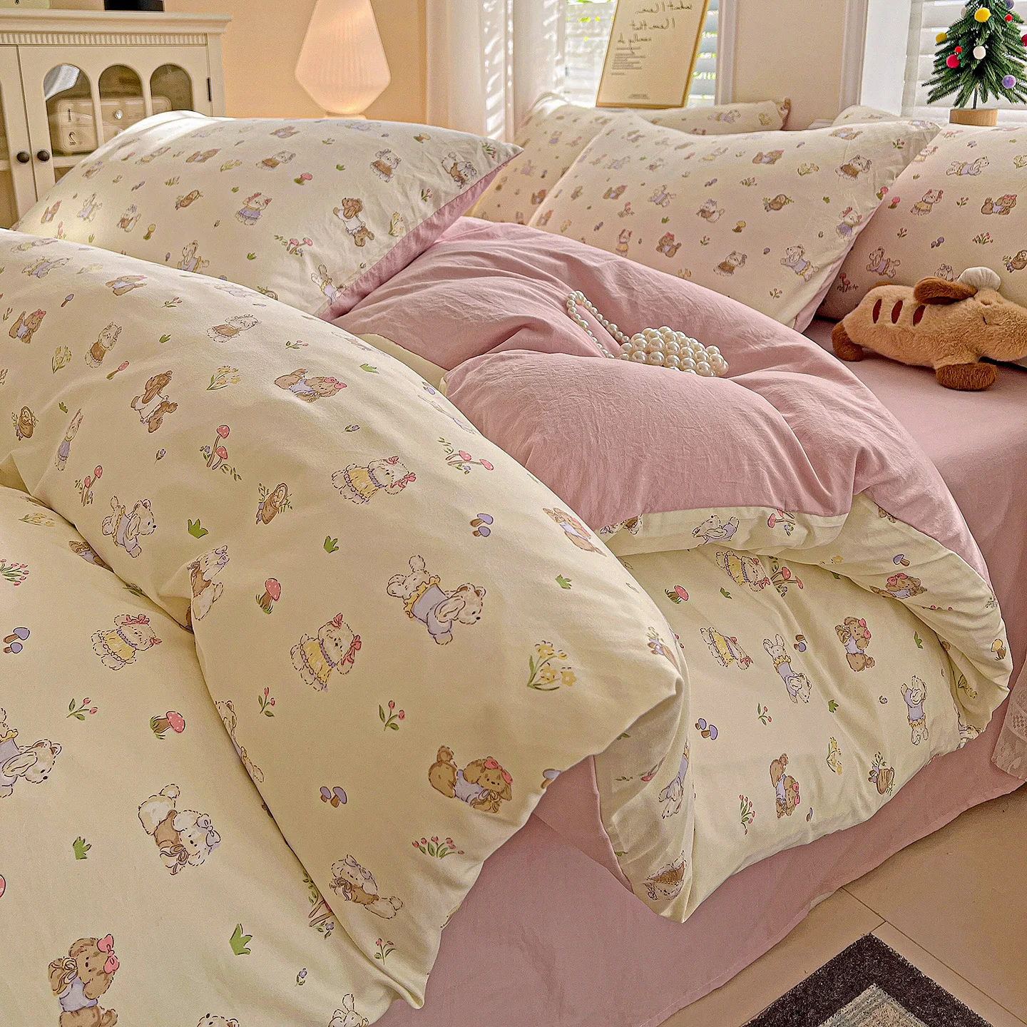 이지케어 반응염색 빈티지 워싱 인조면 이불 커버 세트  - Silk Sheet Set 리뷰 및 가격