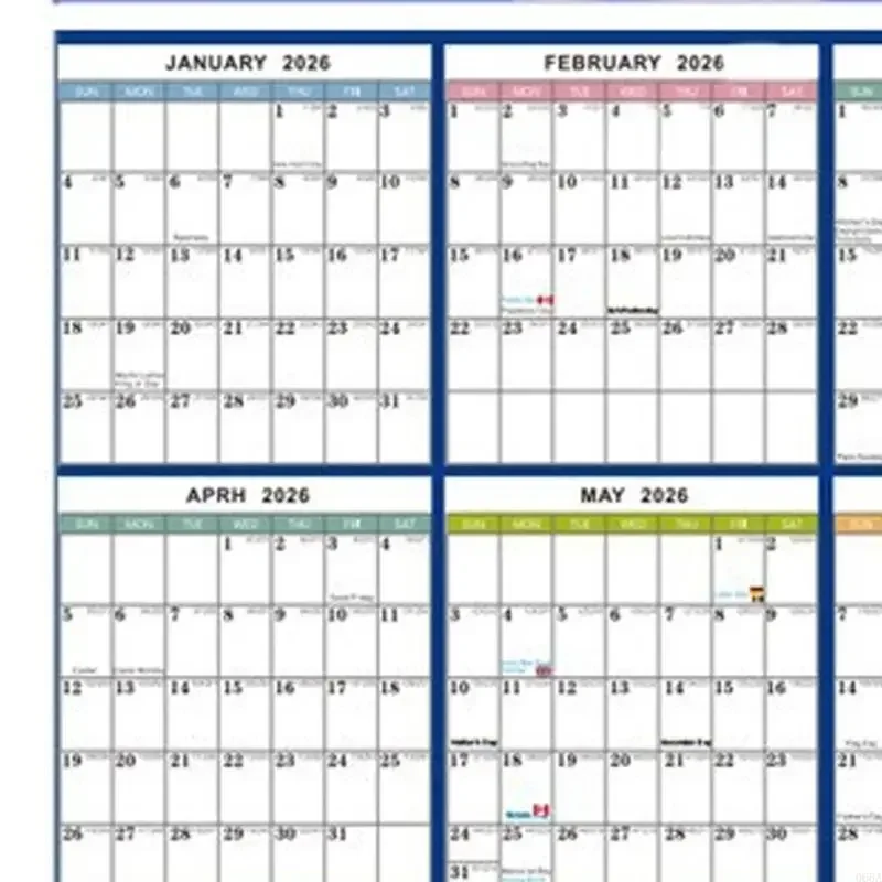 

2026 Wall Mounted Calendar Yearly Planner Erasable Calendar 2026 Home Office Organiser Planner (59x88cm) for Home Office